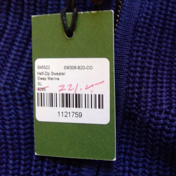 Sid Mashburn Cotton Quarter Zip Sweater XL - Picture 3 of 4
